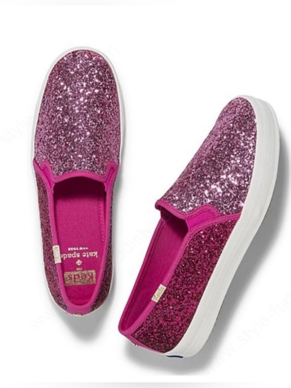 Keds x Kate Spade Double Decker Pink Glitter Sneakers Size 7